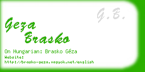geza brasko business card